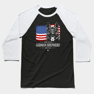 German Shepherd Mom American Flag patriotic dog Baseball T-Shirt